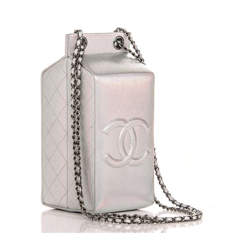 chanel lait de coco sac|CHANEL Metallic Goatskin Lait de Coco Milk Carton Bag.